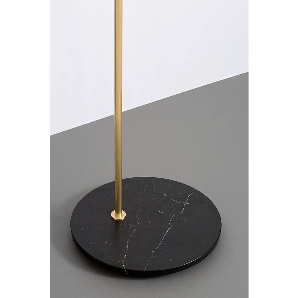 Heron Floor Lamp – Satin Brass, Black Marble Base – Rouse Home Inside Marble Base Floor Lamps (View 8 of 20)