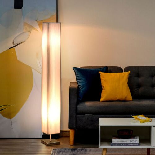 Homcom 4' Tall Floor Lamp Modern Fabric Light Living Room W/stainless  Steel Base | Ebay Regarding Fabric Floor Lamps (Gallery 19 of 20)