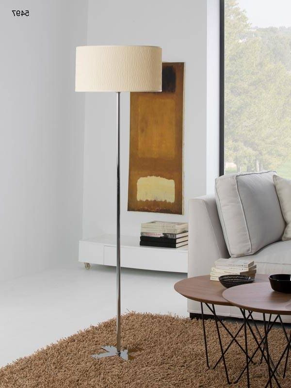 Ilusoria Creu 1l E27 Wavy Fabric Floor Lamp Pertaining To Fabric Floor Lamps (Gallery 20 of 20)