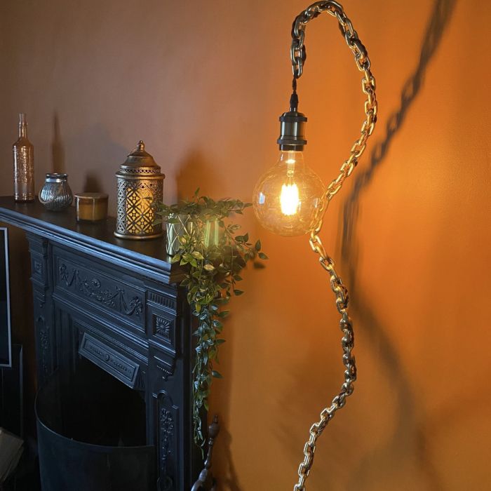 Industrial Floor Standing Chain Lamp, Living Room Lighting, Floor Standing  Lamp, Urban Industrial Lighting, Greenroom | Shopappy Pertaining To Industrial Floor Lamps (View 15 of 20)
