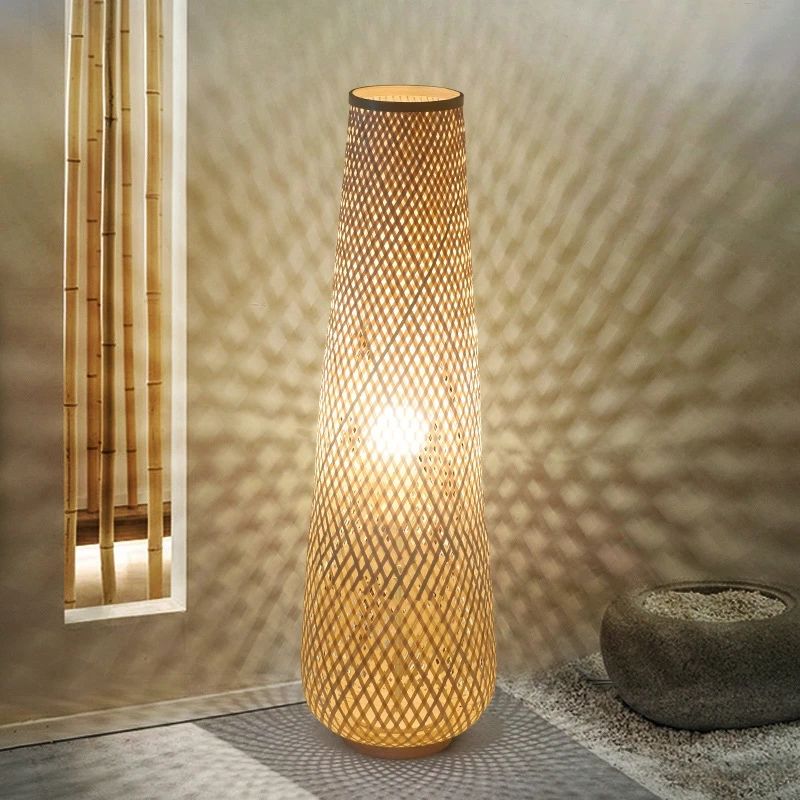 Japanese Style Floor Lamp Bamboo Weave Wood Cylinder Tea Room Parlor  Bedroom Floor Lights Strange Light E27 Led 110 220v – Floor Lamps –  Aliexpress Throughout Cylinder Floor Lamps (View 10 of 20)