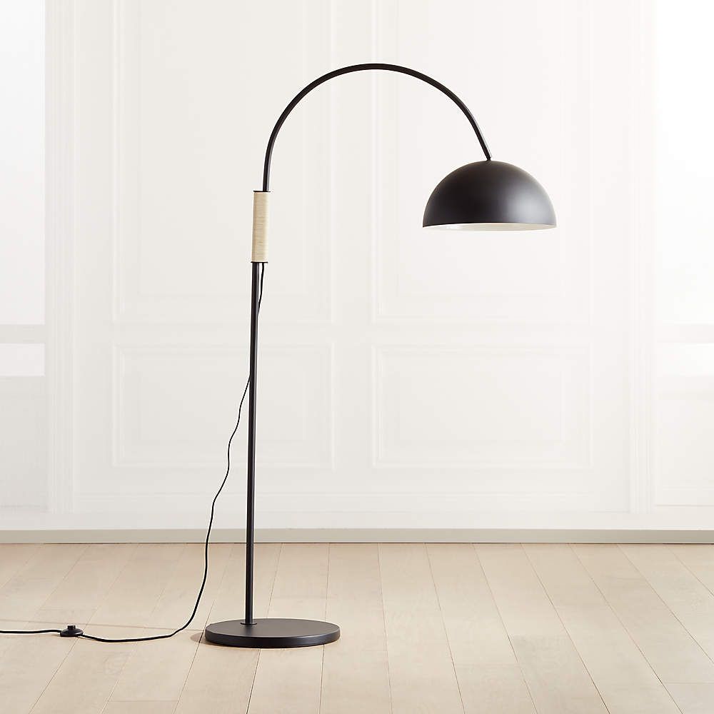 Jett Black Arched Floor Lamp + Reviews | Cb2 Within Black Floor Lamps (View 1 of 20)