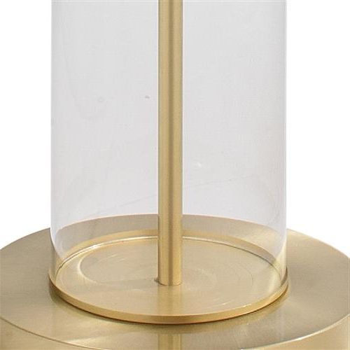 Kali Modern Classic Gold Metal Clear Glass Floor Lamp 60 64" H | Kathy Kuo  Home Pertaining To Clear Glass Floor Lamps (View 12 of 20)