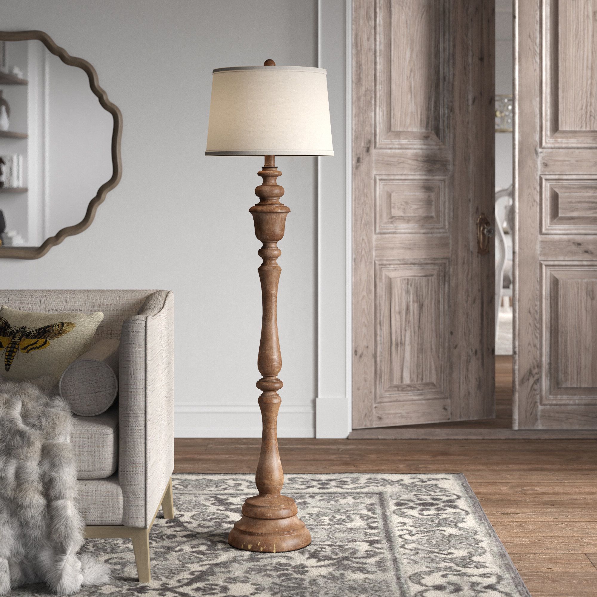 Kelly Clarkson Home Pitch 60" H Traditional Floor Lamp & Reviews | Wayfair Pertaining To Brown Floor Lamps (View 7 of 20)