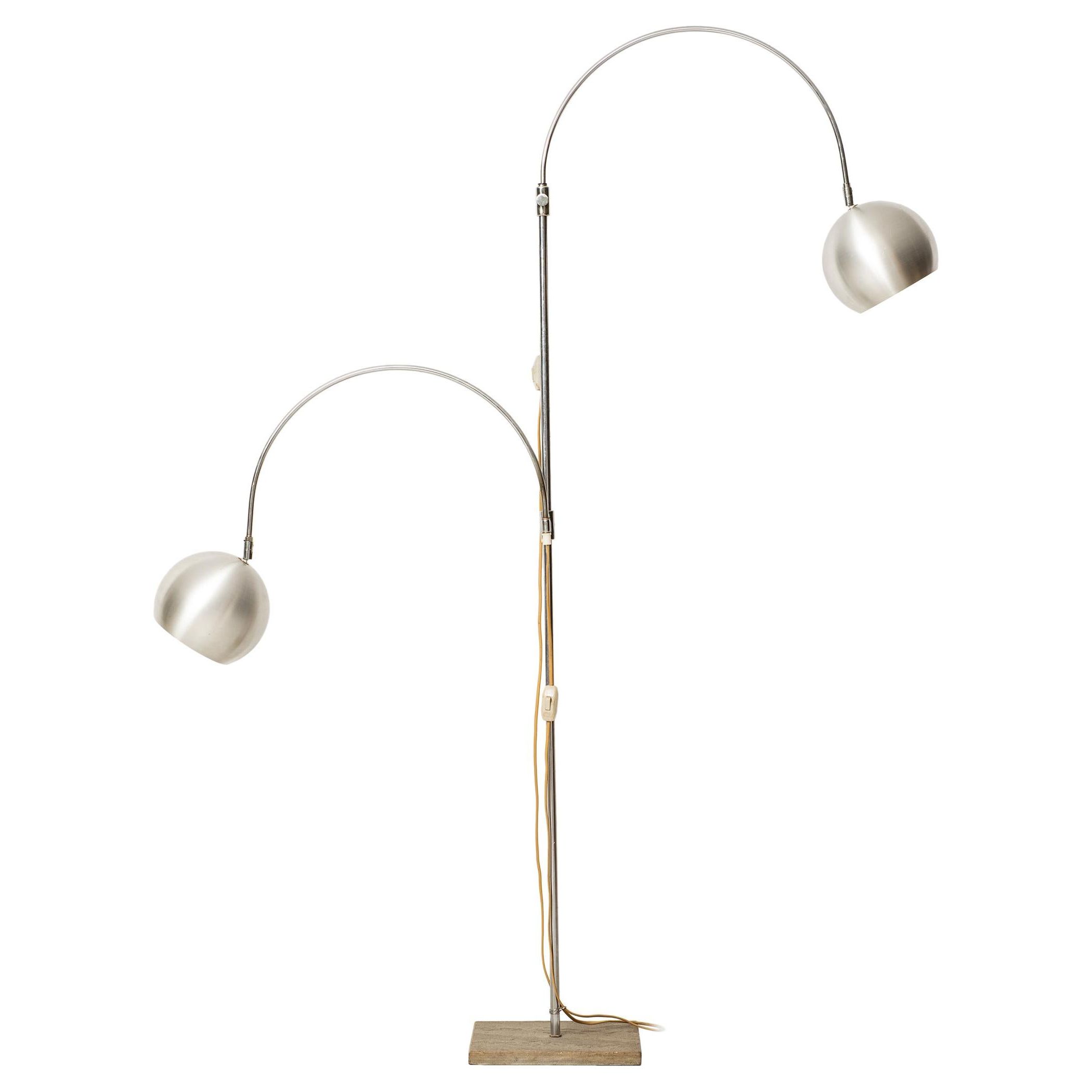 Large Floor Lamp With 2 Flexible Arms Produced In Italy For Sale At 1stdibs  | Floor Lamp With Flexible Arms, Flexible Floor Lamp, Bendable Floor Lamp Regarding 2 Arm Floor Lamps (View 4 of 20)