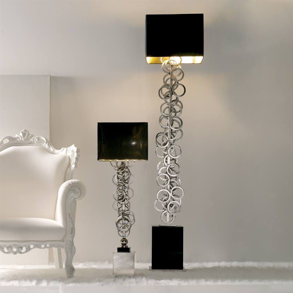 Large High End Contemporary Italian Silver Floor Lamp – Juliettes Interiors Intended For Silver Floor Lamps (View 11 of 20)