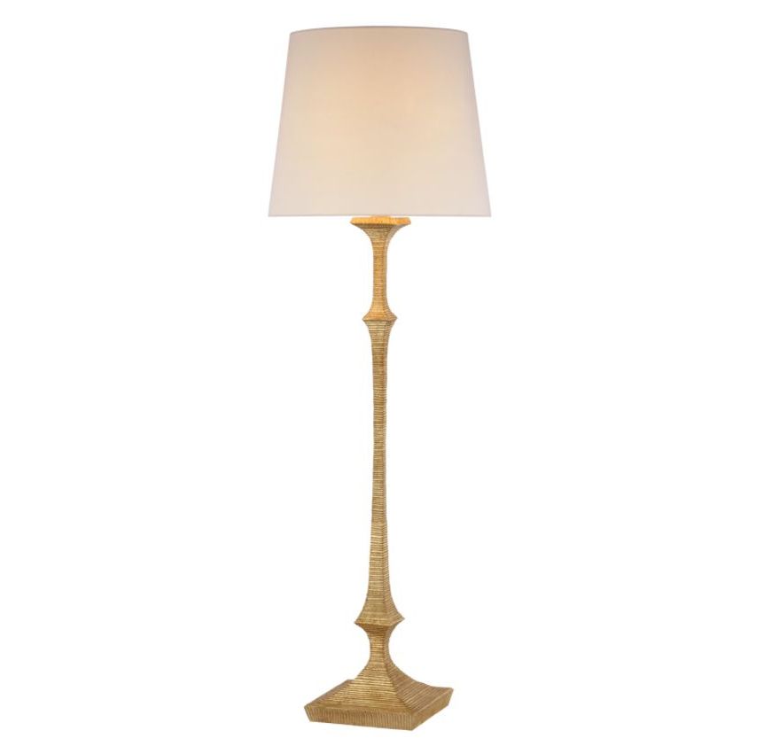 Large Textured Floor Lamp With Linen Shade – Mecox Gardens Within Textured Linen Floor Lamps (View 7 of 20)