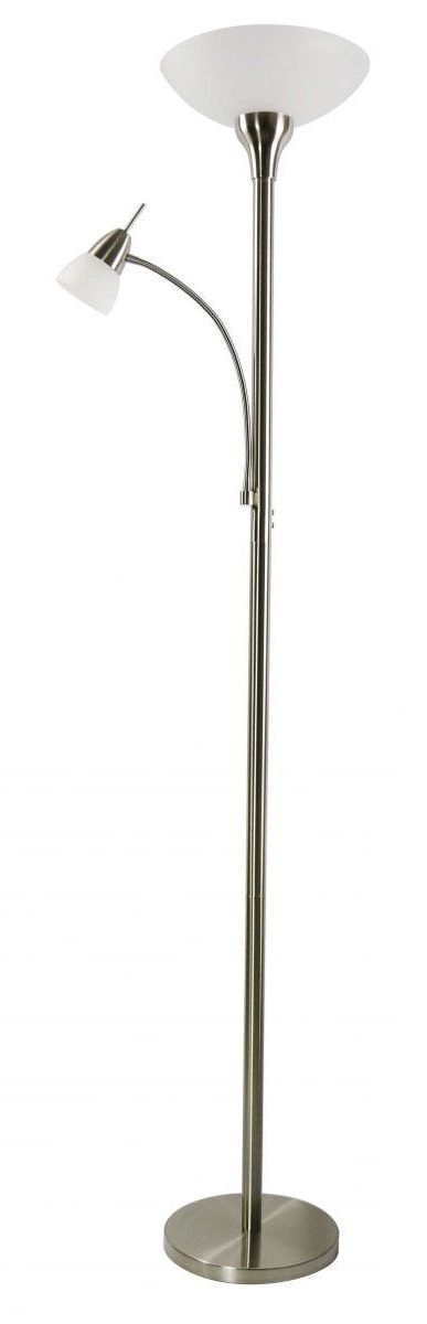 Led Floor Lamp With Reading Light, Chrome | Black+decker Throughout Chrome Floor Lamps (View 16 of 20)