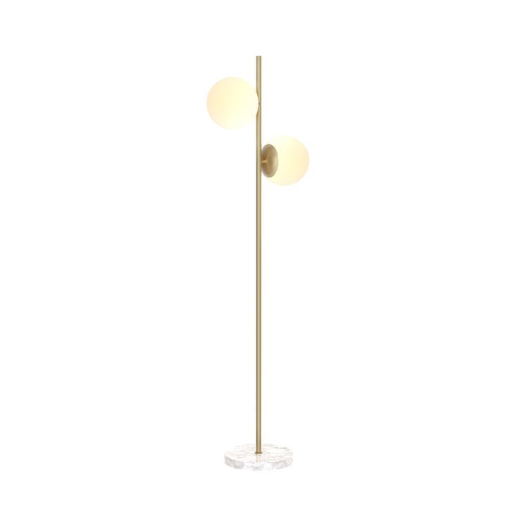 Lights | Lamps | Floor Lamps | Castell 2 Globe Floor Lamp, Aged Brass In Globe Floor Lamps (View 6 of 20)
