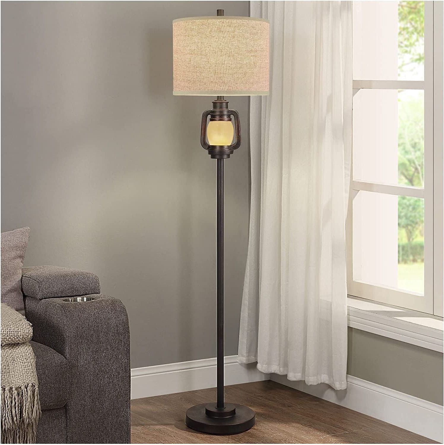 Linen Floor Lamp – Etsy In Textured Linen Floor Lamps (View 6 of 20)