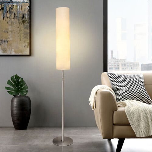Living Room Floor Standing Lamp Nordic Floor Light With Cylinder Fabric  Shade | Ebay Pertaining To Cylinder Floor Lamps (View 13 of 20)