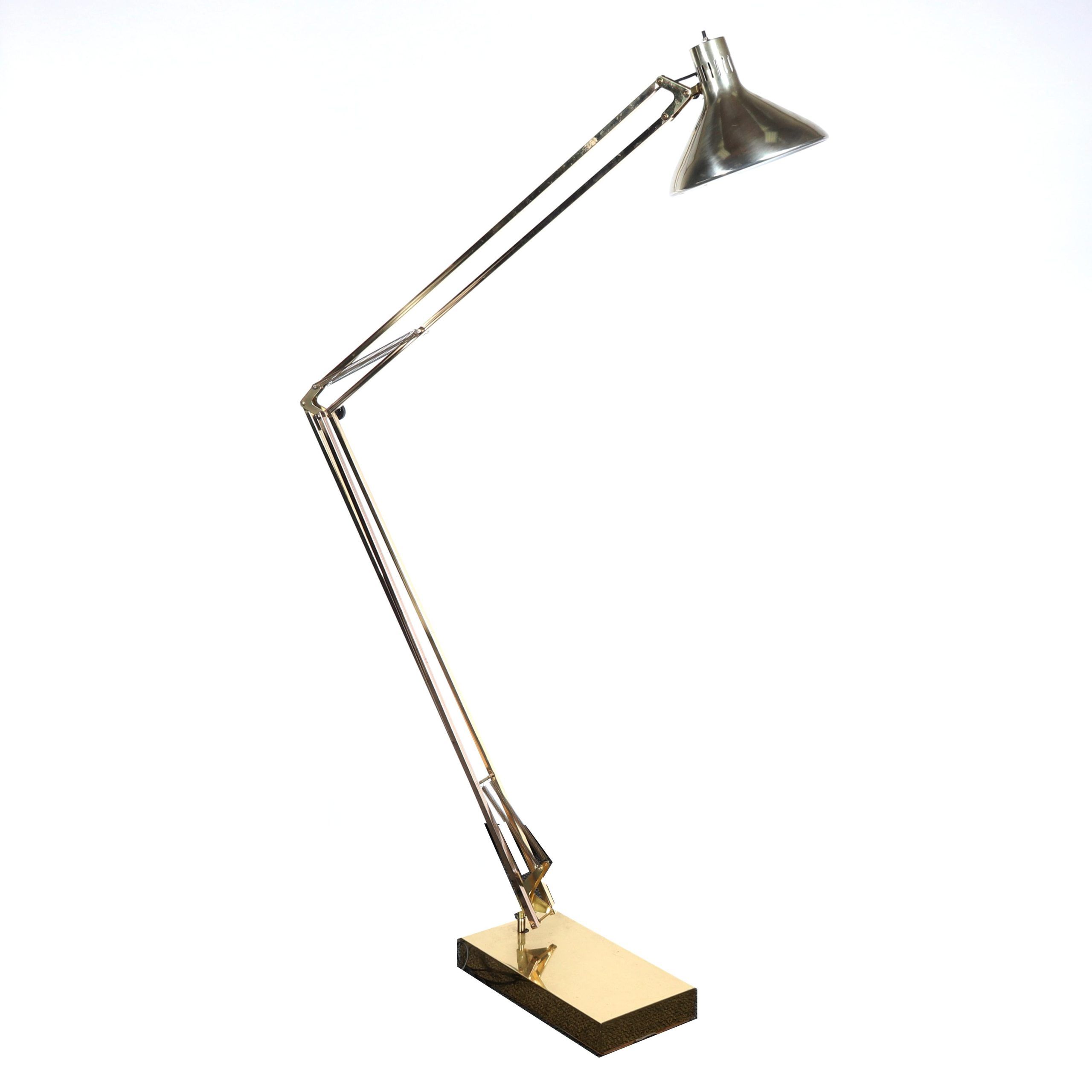 Lot – Mid Century Modern Brass Cantilever Floor Lamp 65"h X 33"w  (approximate Unextended) Pertaining To Cantilever Floor Lamps (View 18 of 20)