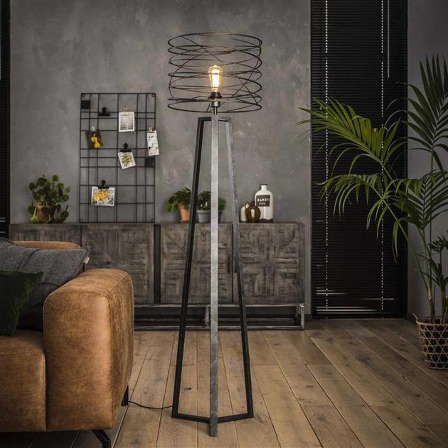 Luca Floor Lamp Charcoal Industrial Design  Shipped In 24 Hours! – Furnwise Pertaining To Industrial Floor Lamps (View 12 of 20)