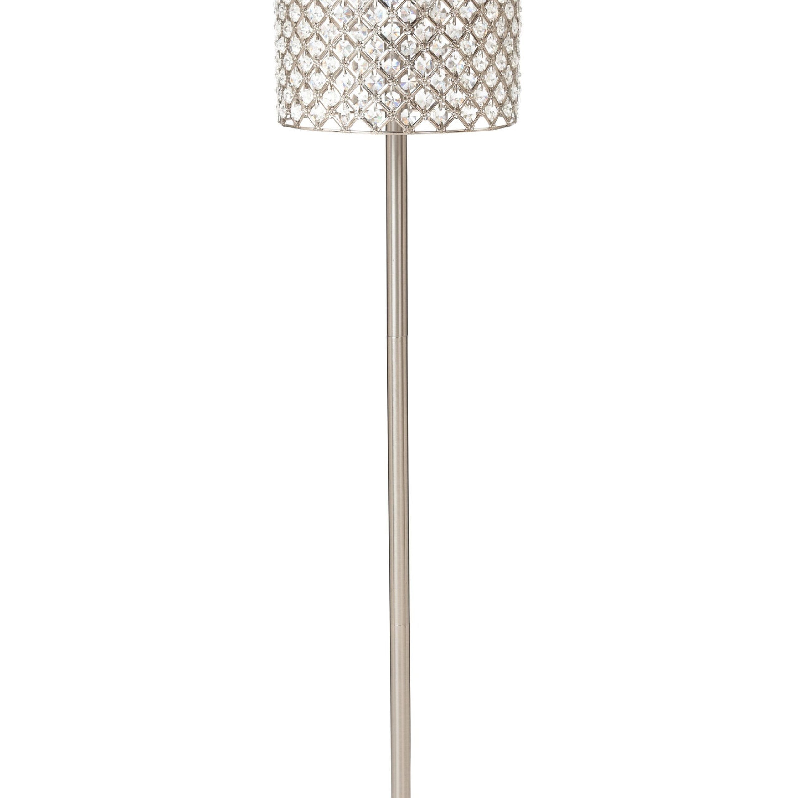 Lux Lighting Starlet 62in Silver Metal Floor Lamp In The Floor Lamps  Department At Lowes Intended For Silver Steel Floor Lamps (View 12 of 20)