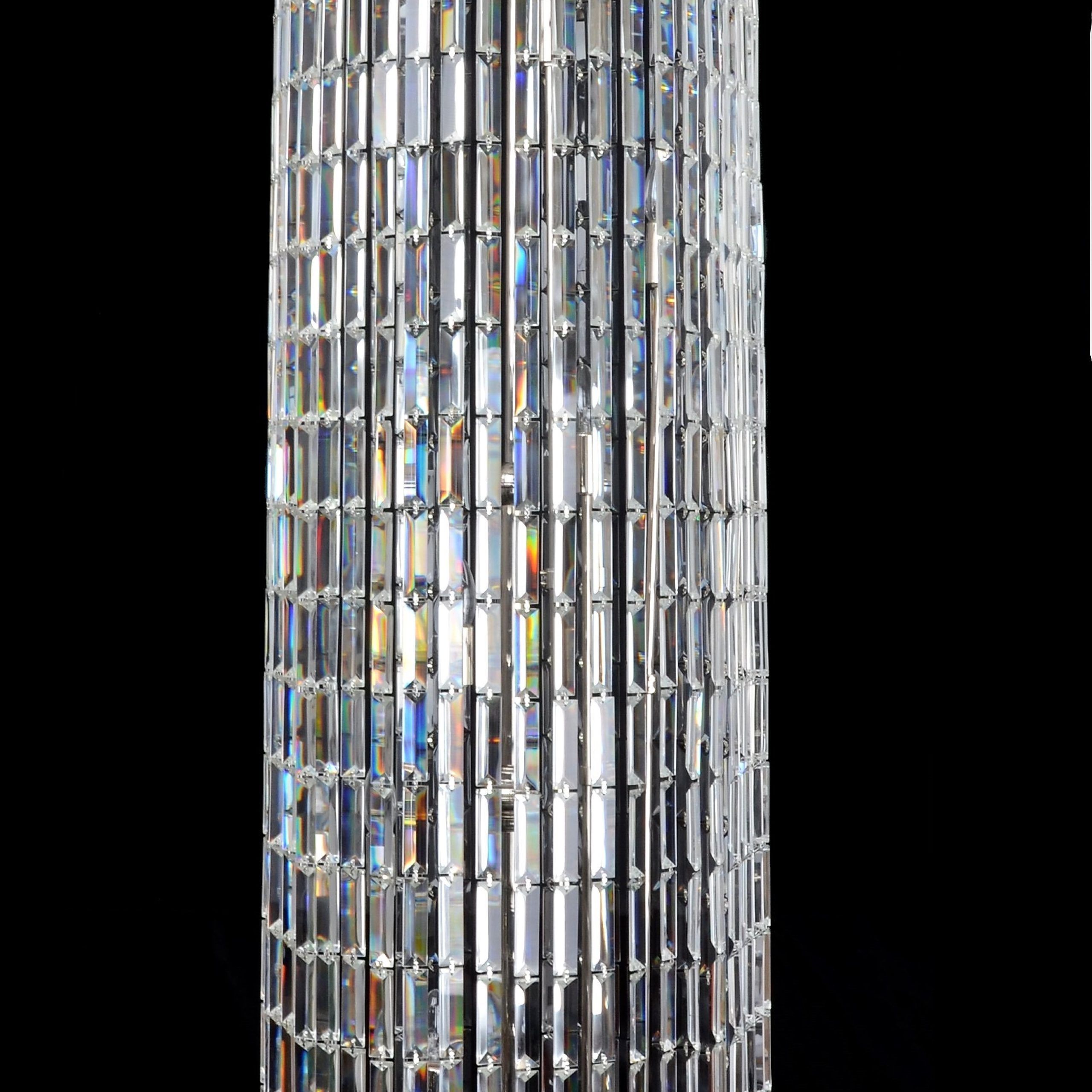Luxury Silver Floor Lamp "crystal Tower" | Bohemian Glass With Regard To Chrome Crystal Tower Floor Lamps (View 7 of 20)