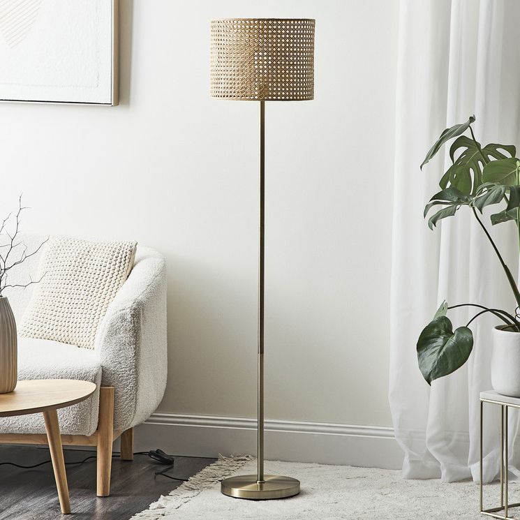 Maddison Lane Amorsolo Rattan Floor Lamp | Temple & Webster For Rattan Floor Lamps (View 9 of 20)