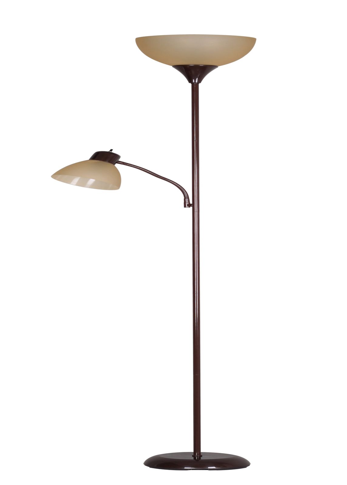 Mainstays 72'' Combo Floor Lamp With Adjustable Reading Lamp,  Brown | Ebay Throughout Brown Floor Lamps (Gallery 20 of 20)