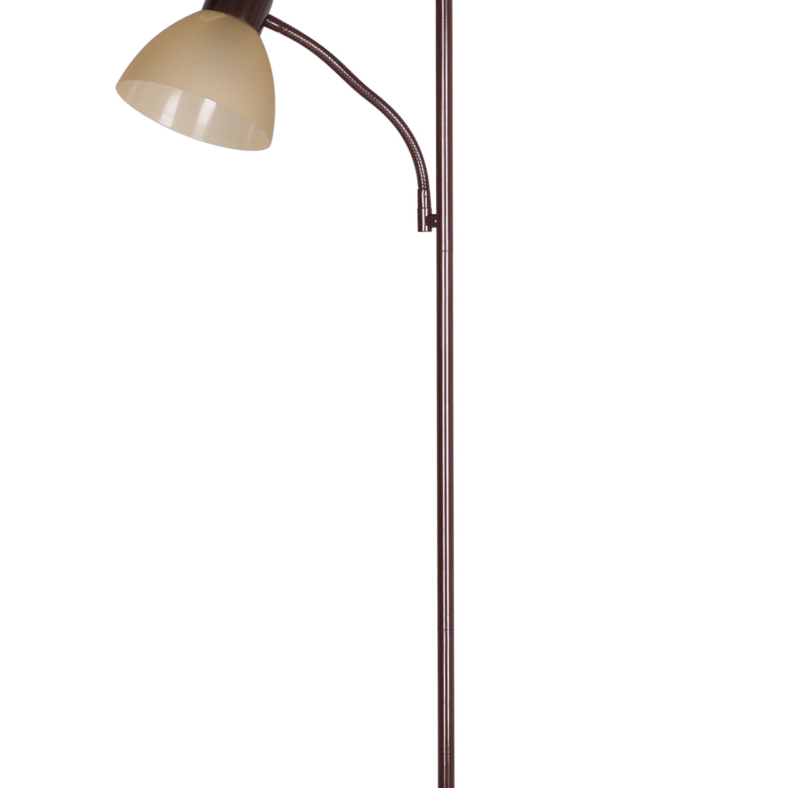 Mainstays 72'' Combo Floor Lamp With Adjustable Reading Lamp, Brown –  Walmart Throughout Brown Floor Lamps (View 3 of 20)