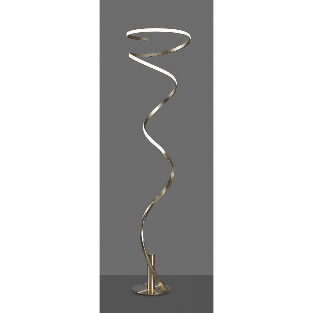 Mantra Lighting Helix Modern Dimmable Led Floor Lamp In Antique Brass  Finish M6101 – Lighting From The Home Lighting Centre Uk Pertaining To Floor Lamps With Dimmable Led (View 14 of 20)