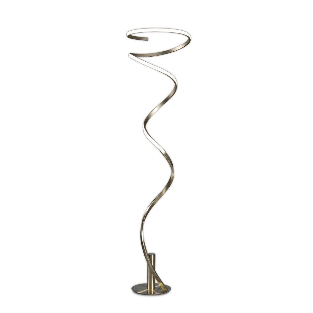 Mantra Lighting Helix Modern Dimmable Led Floor Lamp In Antique Brass  Finish M6101 – Lighting From The Home Lighting Centre Uk Pertaining To Floor Lamps With Dimmable Led (View 4 of 20)