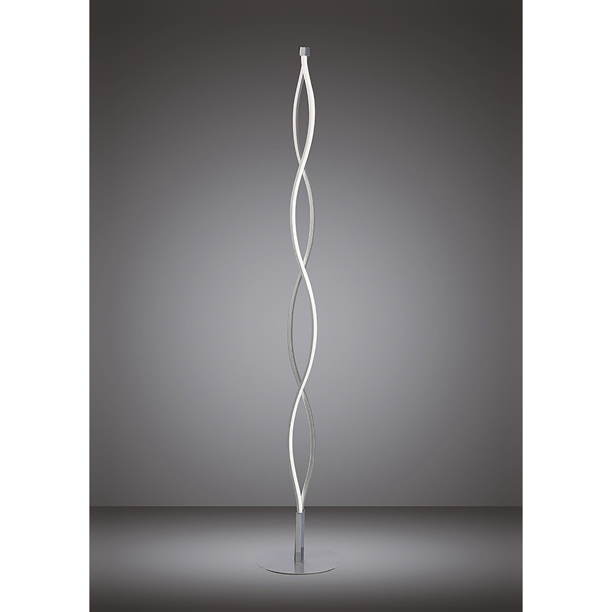 Mantra M4861 Sahara Single Led Floor Lamp In Silver And Chrome Finish For Silver Metal Floor Lamps (View 11 of 20)