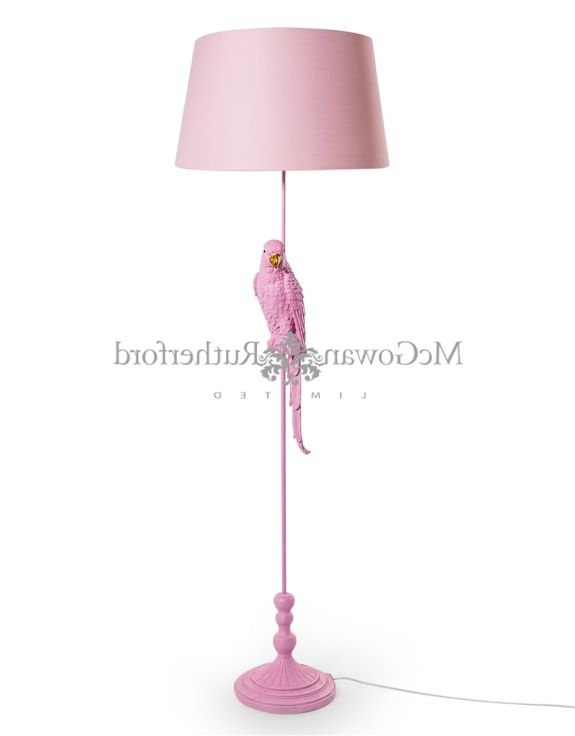 Matt Pink Parrot Floor Lamp With Pink Shade Pertaining To Pink Floor Lamps (View 12 of 20)