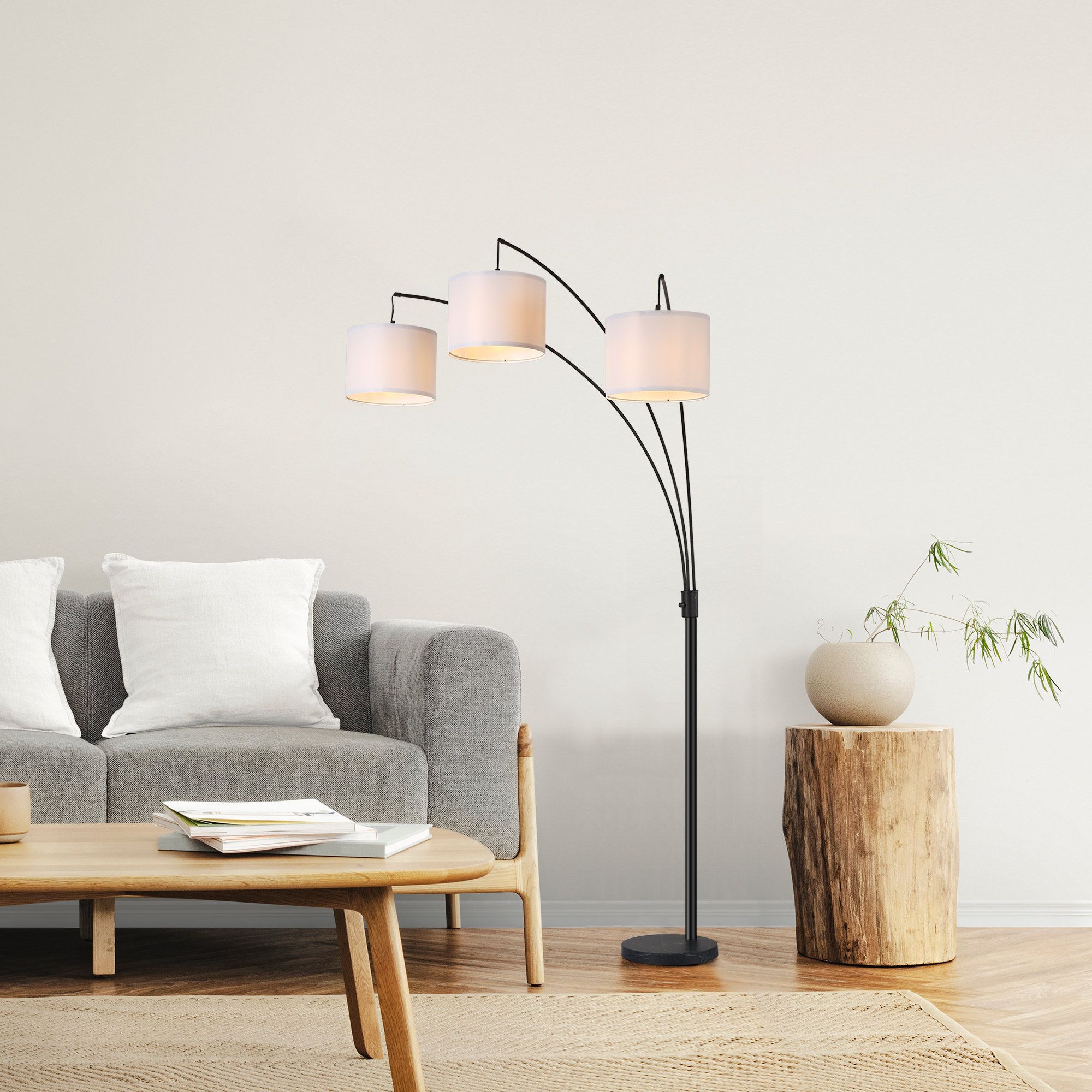 Mercury Row® Barletta 82" 3 Light Tree Arc Decor Floor Lamps & Reviews |  Wayfair With Regard To 3 Light Tree Floor Lamps (View 4 of 20)