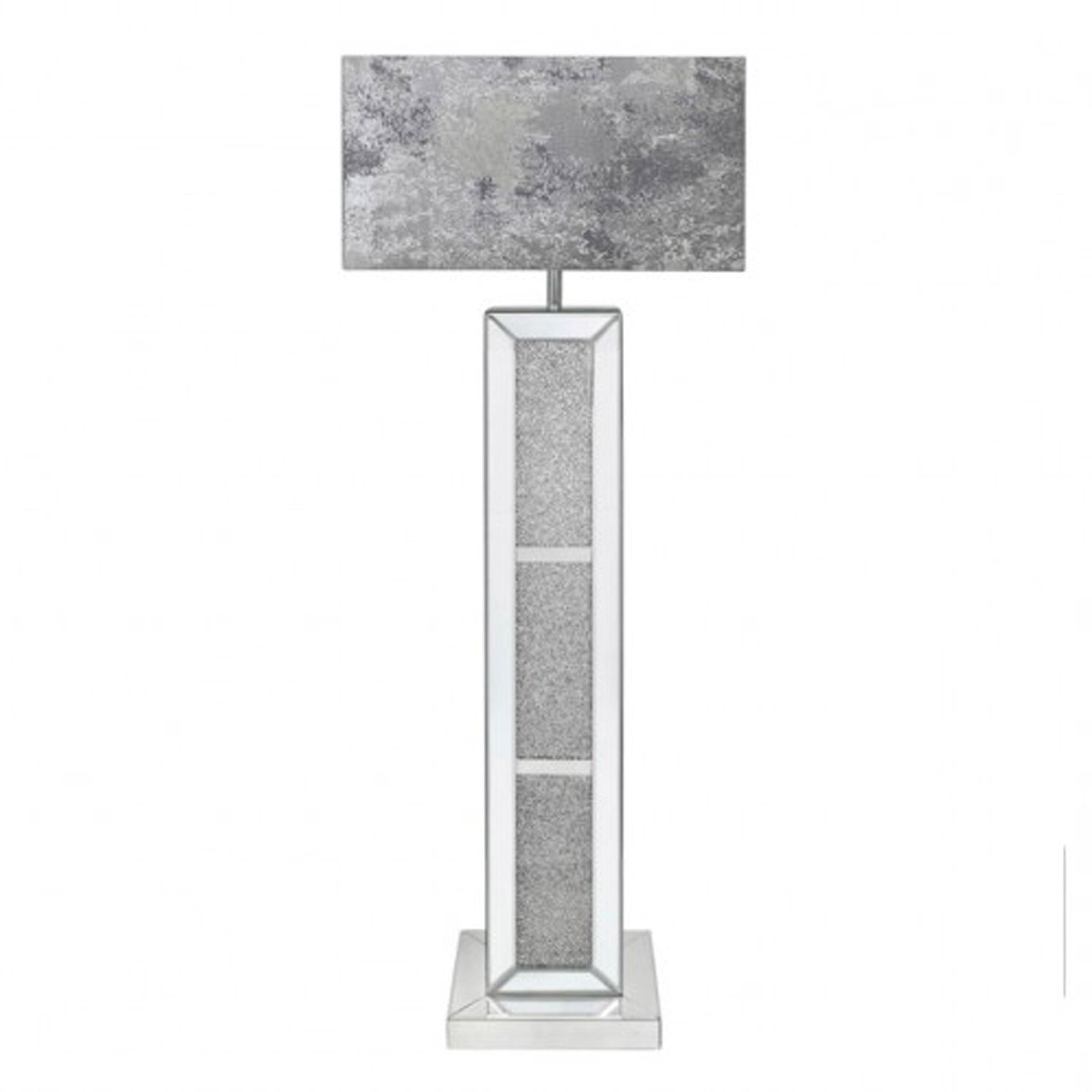 Milano Mirror Floor Lamp With Marble Grey Shade | Floor Standing Lamps For Grey Shade Floor Lamps (View 13 of 20)
