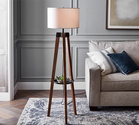 Miles Tripod Wood Floor Lamp | Pottery Barn Throughout Tripod Floor Lamps (View 9 of 20)