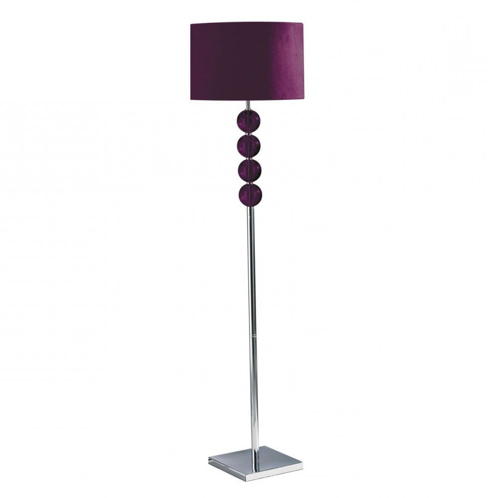Mistro Floor Lamp, Chromed Suede, Purple | Clanbay Cb9286 For Purple Floor Lamps (View 4 of 20)