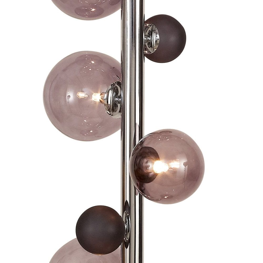 Modern 8 Light Polished Chrome Floor Lamp For Smoke Glass Floor Lamps (View 10 of 20)