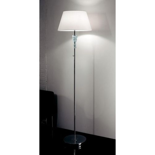 Modern Crystal Floor Lamp With 1 Light Lm 276 Lampshade Intended For Silver Steel Floor Lamps (Gallery 19 of 20)