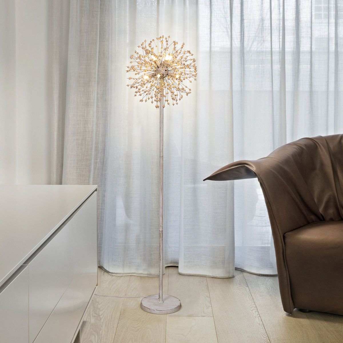 Modern Dandelion Standing Lights 58 Inch High 8 Light Wood Bead Floor Lamps  For Living Room Bedroom Offices Floor Light| | – Aliexpress With 58 Inch Floor Lamps (View 13 of 20)
