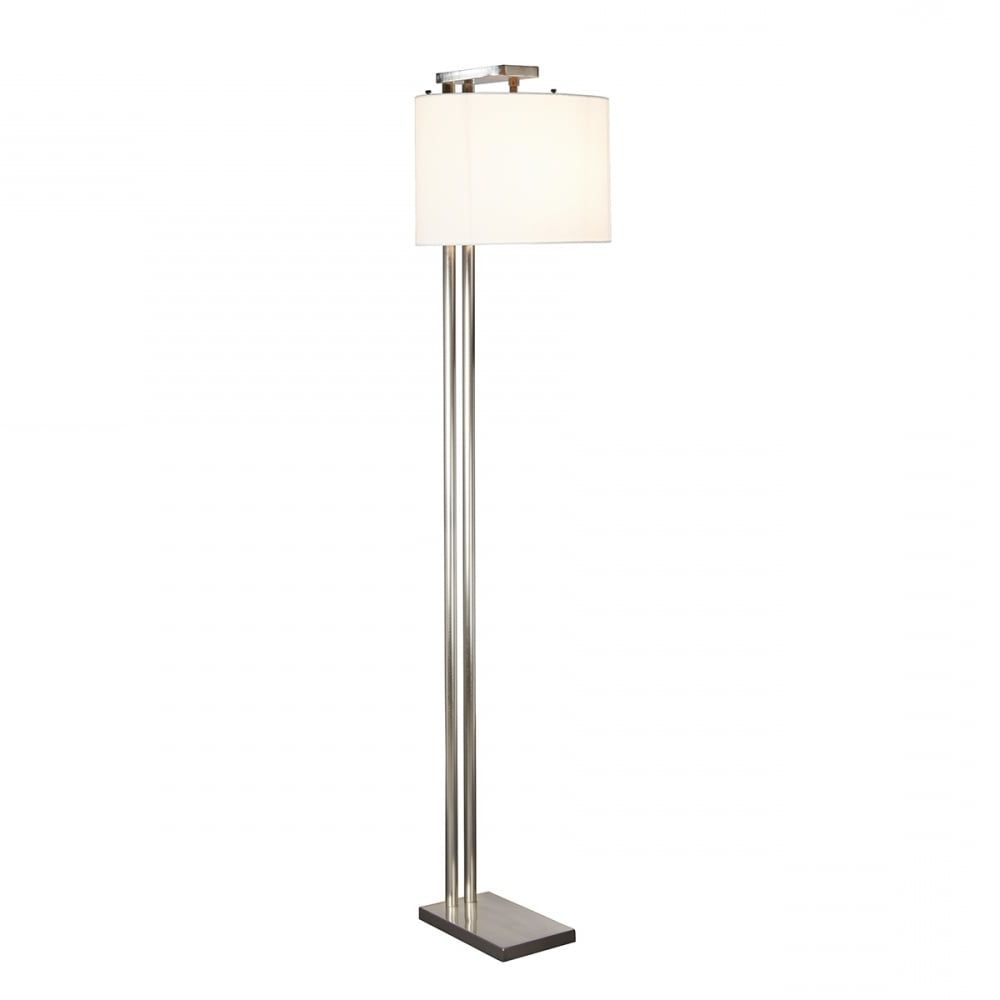 Modern Minimalist Design Floor Lamp In Brushed Nickel With White Shade Inside Brushed Nickel Floor Lamps (View 3 of 20)