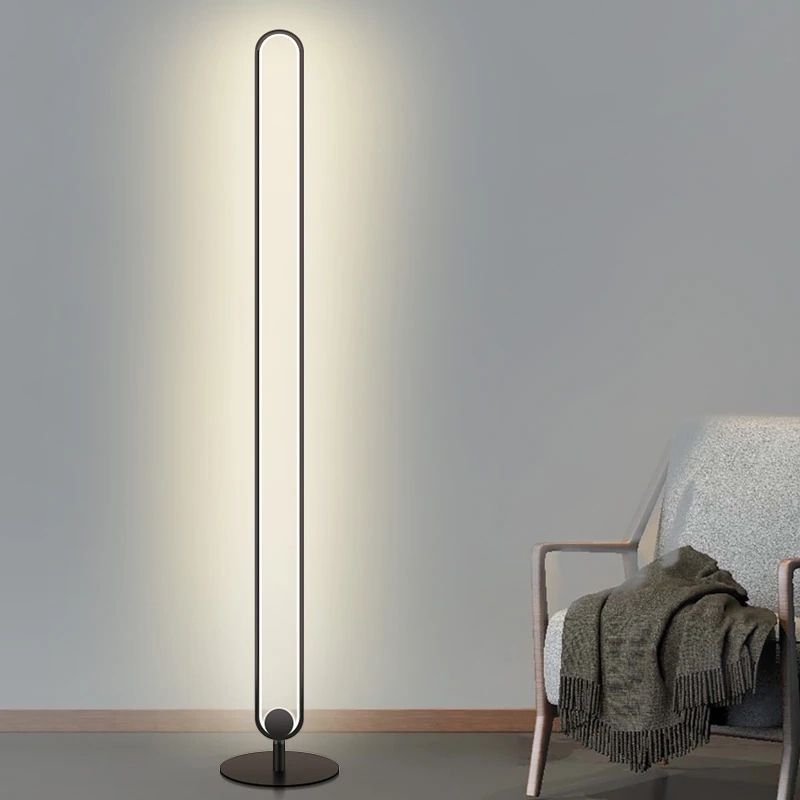 Modern Minimalist Led Floor Lamps For Living Room Circular Standing Lamp  Stand Vertical Floor Light Fixtures Bedroom Home Decor – Floor Lamps –  Aliexpress Pertaining To Minimalist Floor Lamps (View 7 of 20)