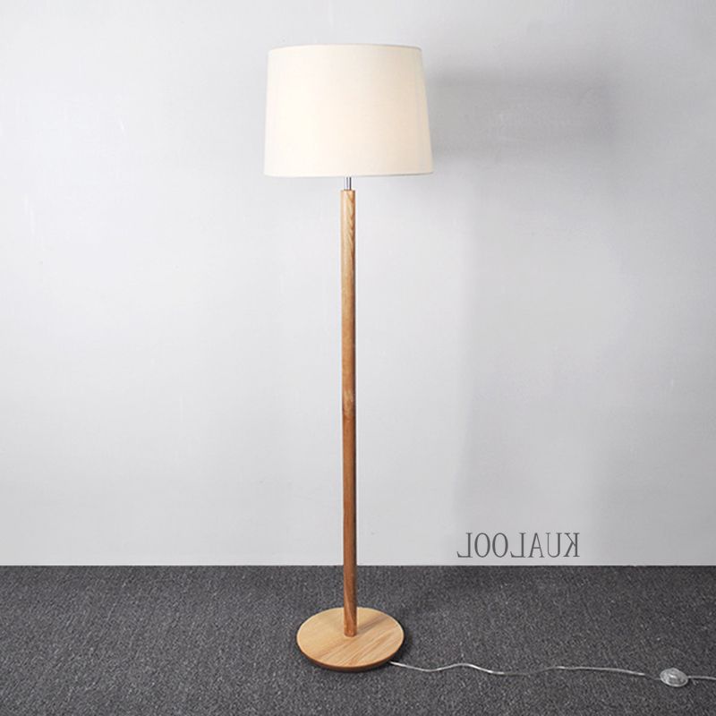 Modern Rubberwood Floor Lamp Designer Creative Wood Lamp Stand Living Room  Bedroom Decor Fabric Lampshade E27 Standing Lights| | – Aliexpress Intended For Rubberwood Floor Lamps (View 17 of 20)