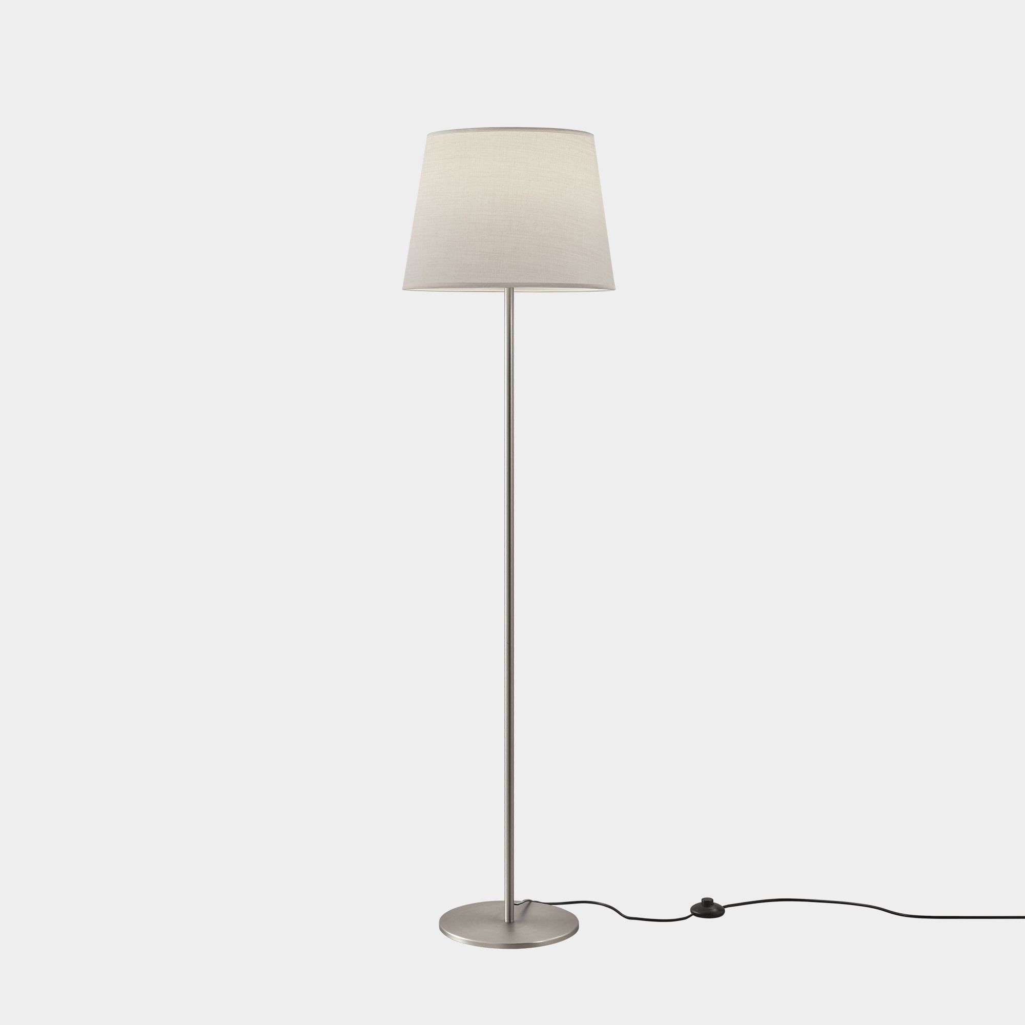 Modern Simply Styled Floor Lamp Satin Nickel | Lighting Company Uk Regarding Brushed Nickel Floor Lamps (View 9 of 20)