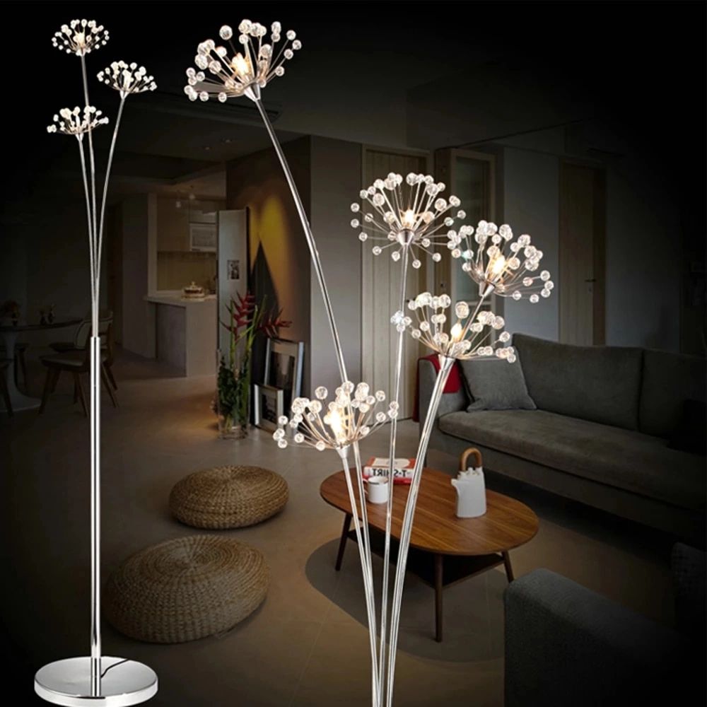 New Modern Crystal Floor Lamp For Living Room Flower Decorative Led Steel Standing  Lamps Bedroom Classic Lightitaly Designer – Floor Lamps – Aliexpress Within Flower Floor Lamps (View 14 of 20)