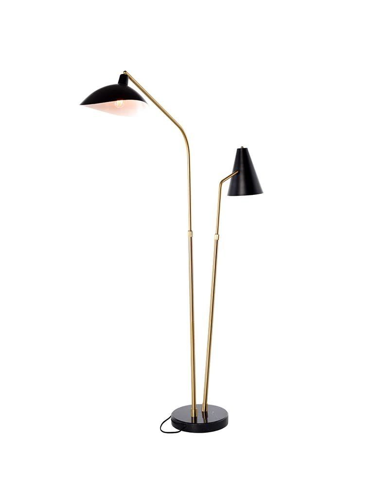 Nuevo | Dominique Black Floor Light (2 Lamps) – Furnish This With Black Floor Lamps (View 13 of 20)