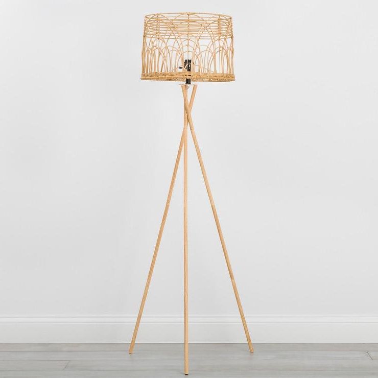 Opalhouse Woven Natural Rattan Tripod Floor Lamp With Regard To Natural Woven Floor Lamps (View 18 of 20)