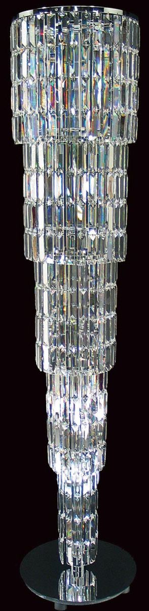 Padua Large Chrome 15 Light Lead Crystal Column Floor Lamp With Regard To Wide Crystal Floor Lamps (View 2 of 20)