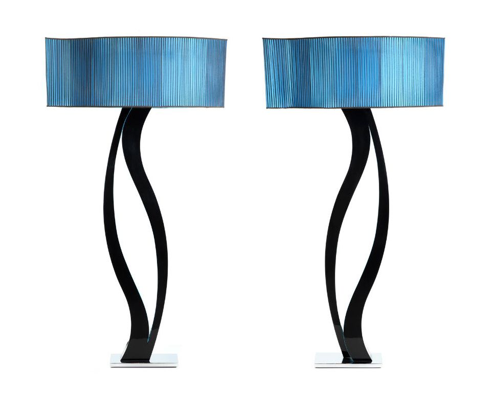 Pair Of Blue Floor Lamps – Marcos E Marcos Art Antiques And Decoration Shop  Lisbon Within Blue Floor Lamps (View 8 of 20)