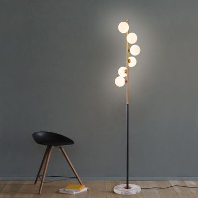 Peder Frosted Glass Globe Shade Floor Lamp – Lighting Singapore Online Intended For Frosted Glass Floor Lamps (View 1 of 20)