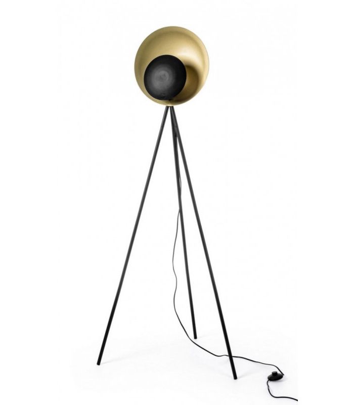 Pedestal Design Tripod Black Gold H156 Floor Lamp Contemporary In Gold Floor Lamps (View 7 of 20)
