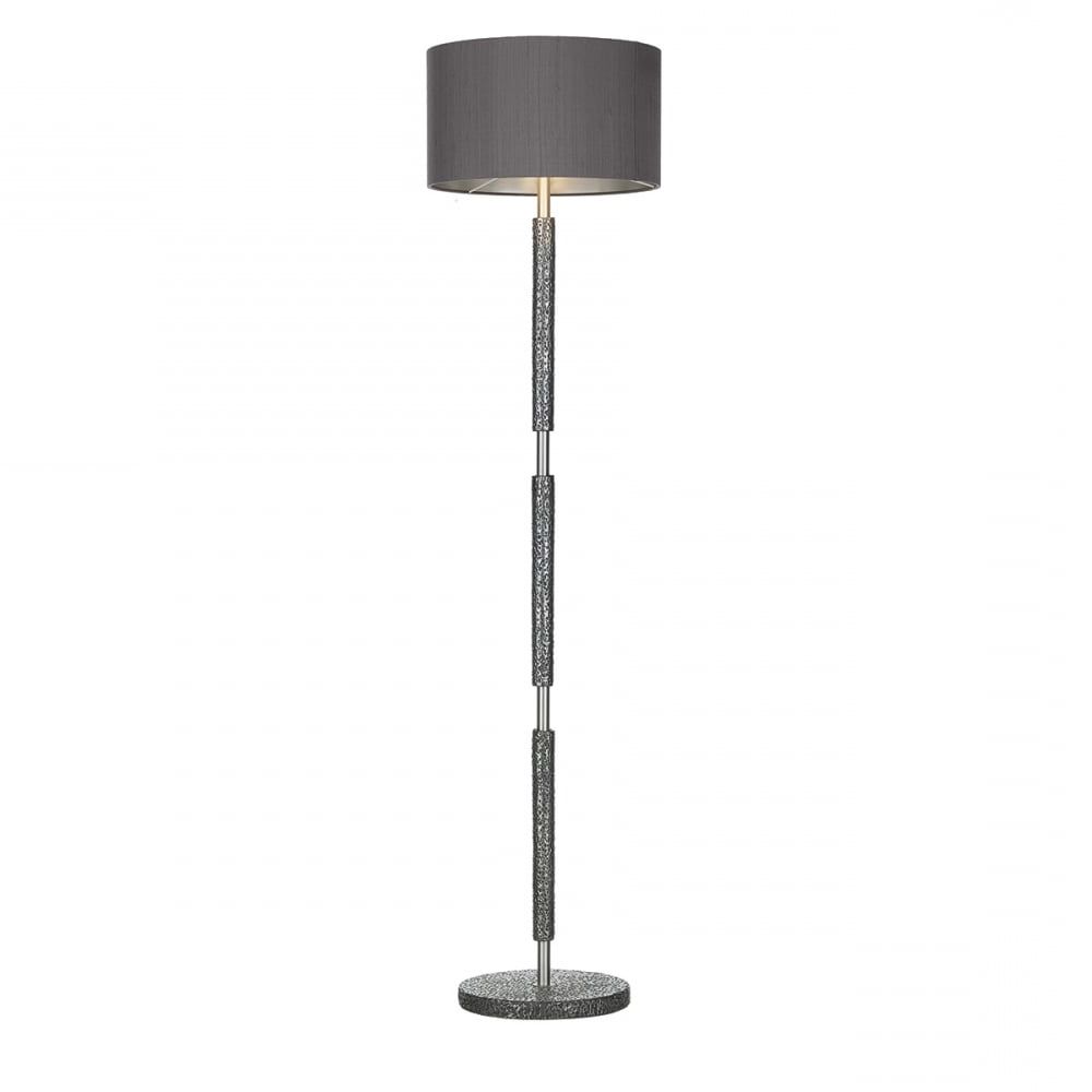 Pewter Charcoal Silk Shade Hammered Floor Lamp  Lighting And Lights Uk For Charcoal Grey Floor Lamps (View 1 of 20)