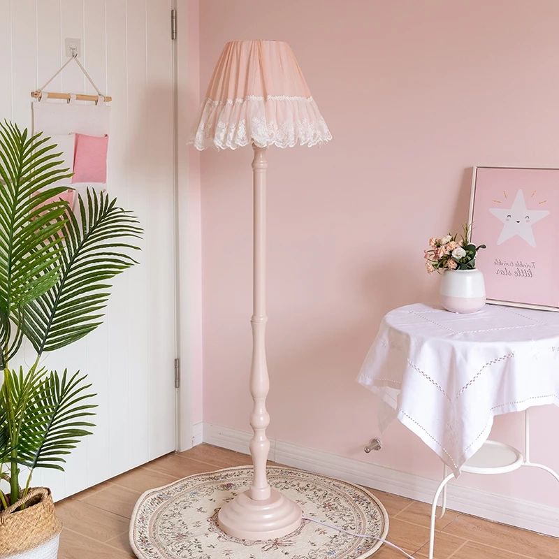 Pink Nordic Princess Lace Floor Lamp Girl Children's Room Garden Bedroom  Living Room Vertical Large Table Lamp|floor Lamps| – Aliexpress Regarding Pink Floor Lamps (View 6 of 20)