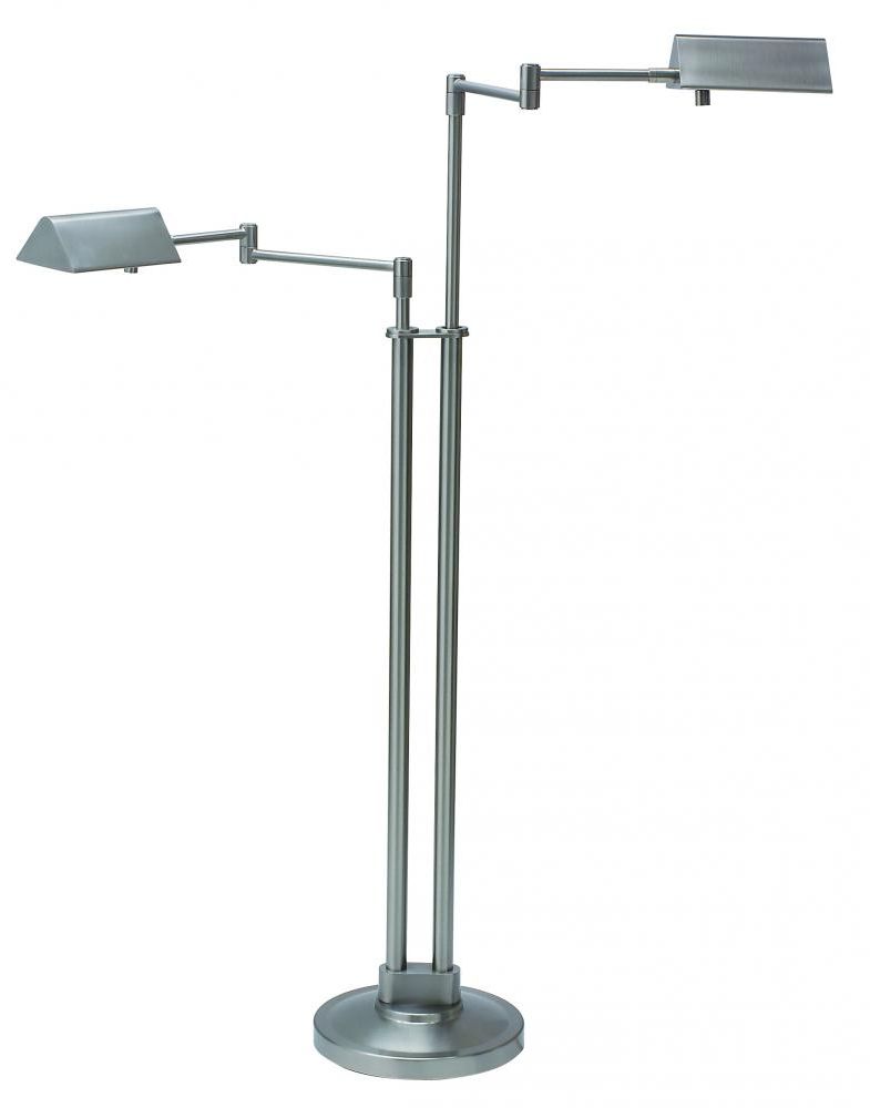Pinnacle Adjustable Double Head Floor Lamp : Pin400 2 Sn | The Lighting  Gallery For 2 Arm Floor Lamps (View 7 of 20)