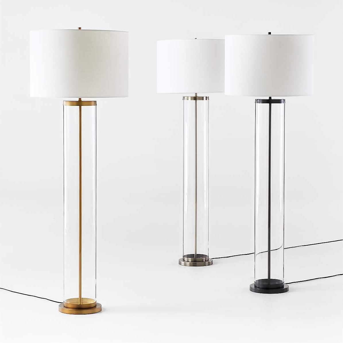Promenade Floor Lamps With White Shades | Crate & Barrel Regarding White Shade Floor Lamps (View 1 of 20)