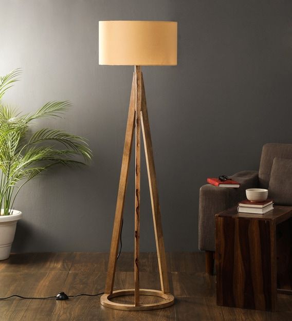 Remy Beige Fabric Shade Floor Lamp With Brown Base | N Lighten Inside Fabric Floor Lamps (View 12 of 20)