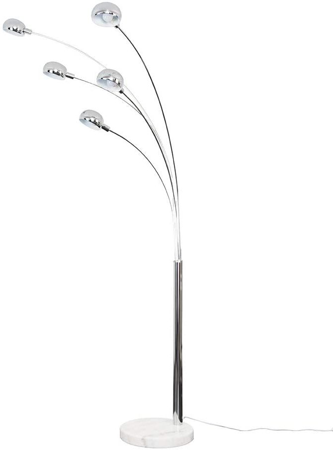 Retro 5 Arm Arc Floor Lamp – Leezworld Intended For 5 Light Arc Floor Lamps (Gallery 19 of 20)